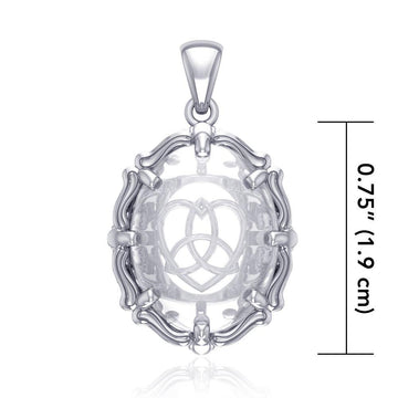 Trinity Heart Sterling Silver Pendant with Natural Clear Quartz TPD5112 - Jewelry